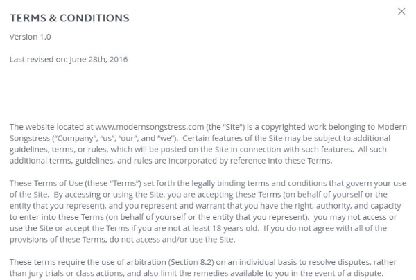 條件和條款 條件和條款